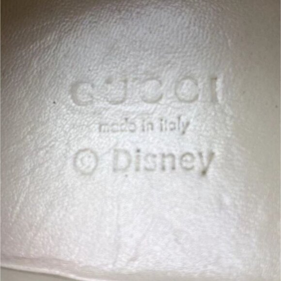 Gucci X Disney Womens Rhyton Sneakers Mickey Mouse Print Low Top Cream Size 35.5